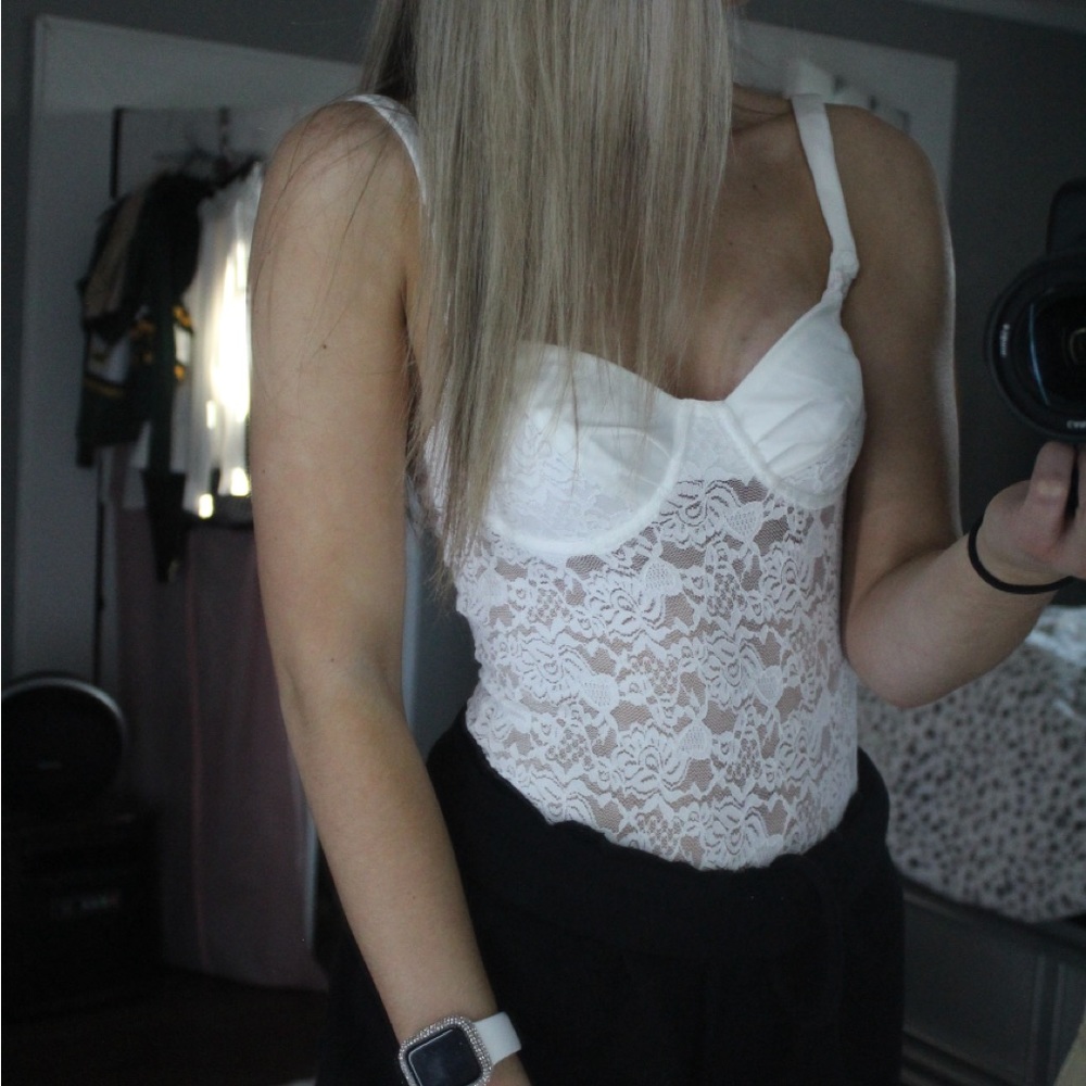 White lace bodysuit